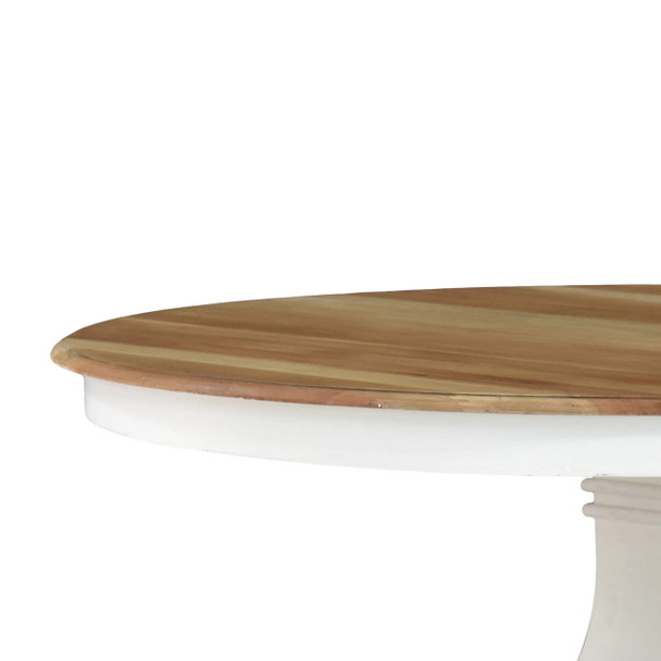 Provincial Round Dining Table 150cm - Architectural White / Fruit Wood - Solid Timber French Provincial style Dining Room furniture