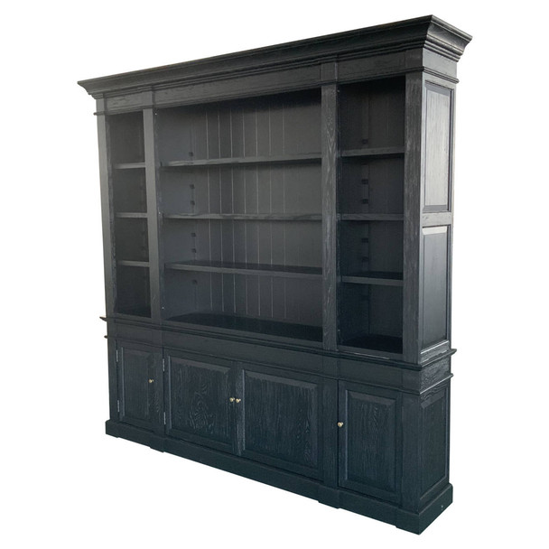 Reims Library Bookcase /TV Media Unit - Weathered Black Living Room Furniture - P1803-240-107