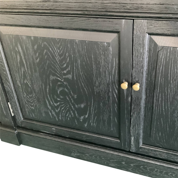 Reims Library Bookcase /TV Media Unit - Weathered Black - Hand made Living Room furniture