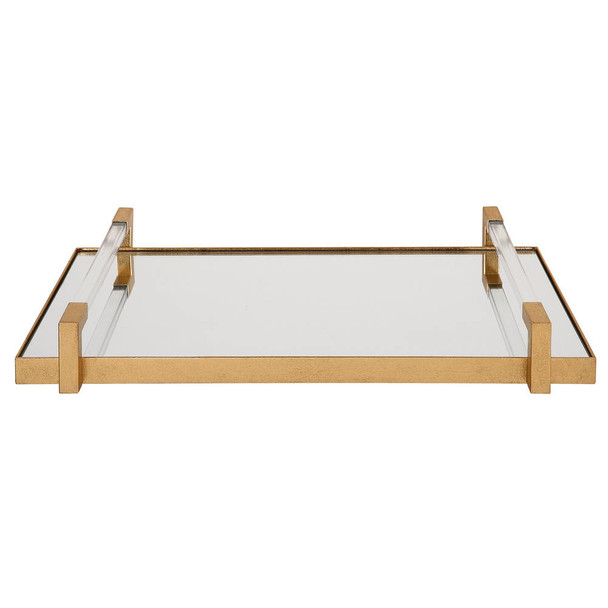 Deki Gold Mirrored Tray Mid-Century Modern style Tray Decor