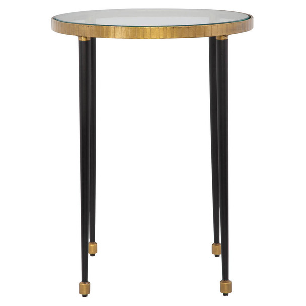 Stiletto Antique Gold Side Table Mid-Century Modern style Accent Table Decor