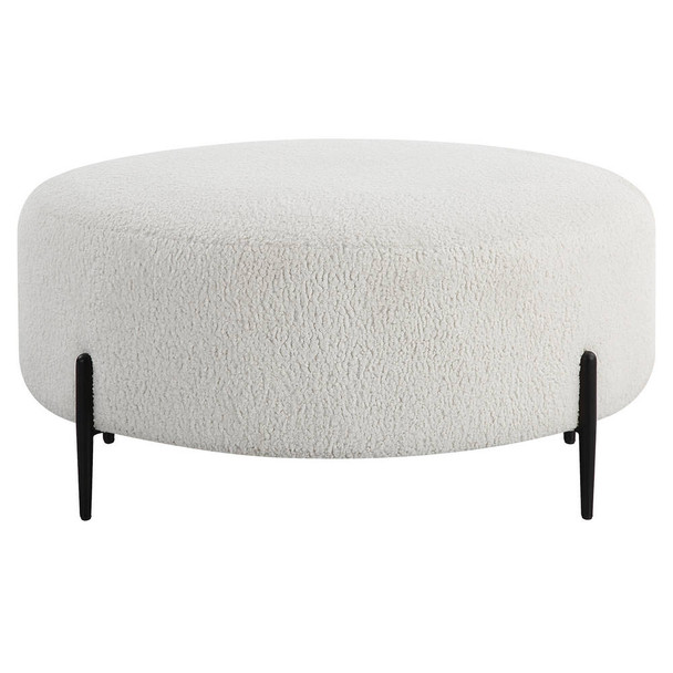 Arles Large Plush White Ottoman Contemporary style Ottoman Decor