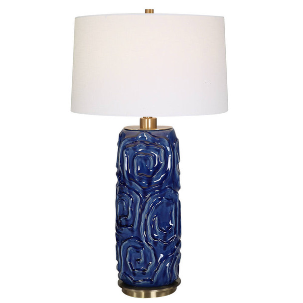 Zade Blue Table Lamp Geometric style Table Lamp Decor