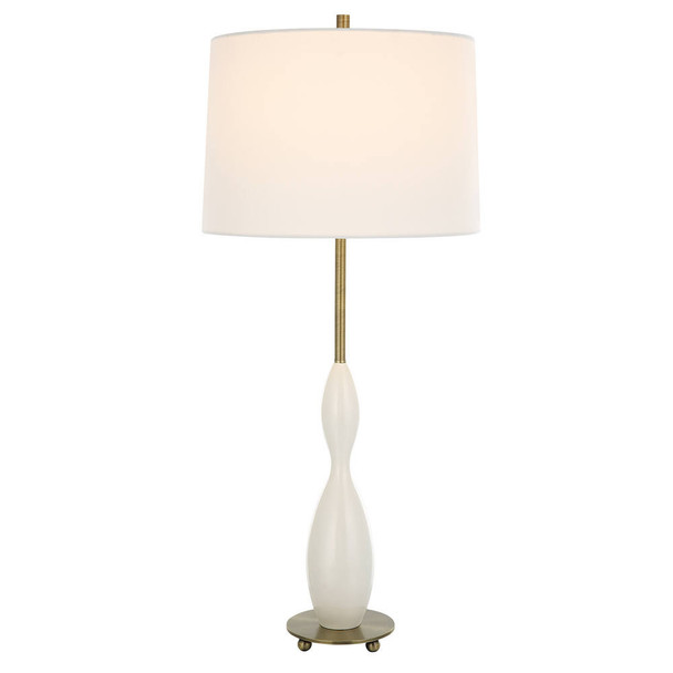Annora Glossy White Table Lamp Mid-Century Modern style Table Lamp Decor