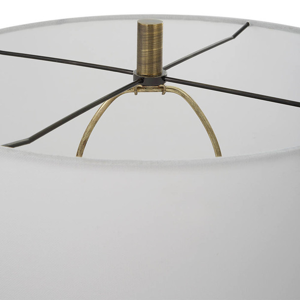 Annora Glossy White Table Lamp - Sale on Mid-Century Modern style Table Lamps