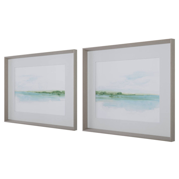 Green Ribbon Coast Framed Prints Set/2 - Hobart, Launceston, Perth delivery