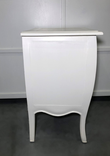 Carina Nightstand Cabinet - White Light Distressed - Hand made French Provincial style Bedroom furniture