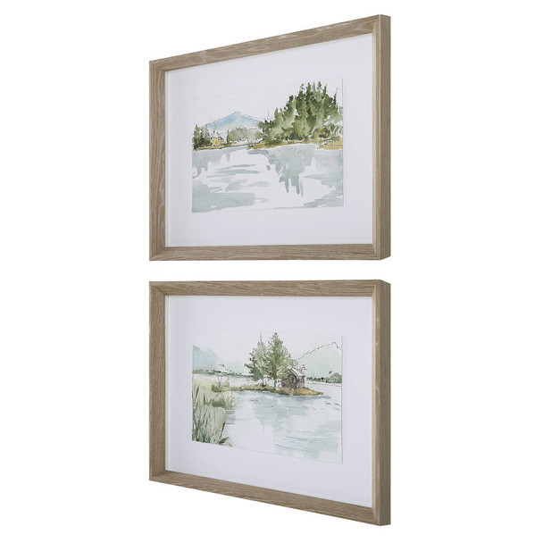 Serene Lake Framed Prints - Set/2 - Melbourne, Sydney, Brisbane delivery