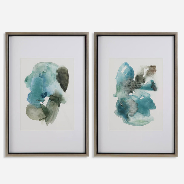 Blueprints Watercolor Prints - Set Of 2 Contemporary style Print Decor