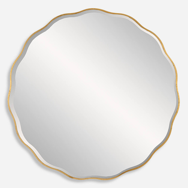 Aneta Large Gold Round Mirror Mid-Century Modern style Wall Mirror Decor Aneta Large Gold Round Mirror Mid-Century Modern style Wall Mirror Decor
