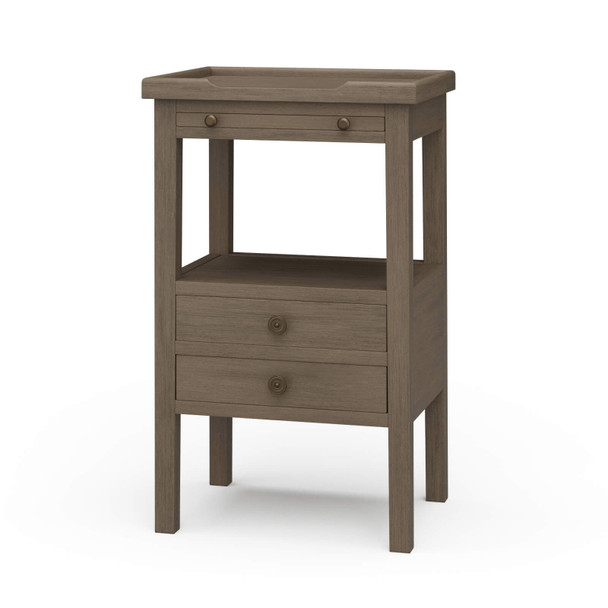 Eton 2 Drawer Side Table w/ Pull Out Shelf - Birch - Solid Timber Craftsman style Bedroom furniture