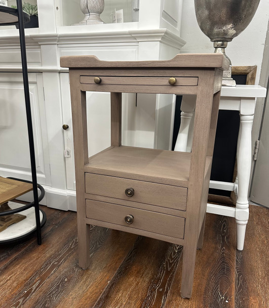 Eton 2 Drawer Side Table w/ Pull Out Shelf - Birch - Size: 42H x 32W x 69D (cm) - Craftsman style