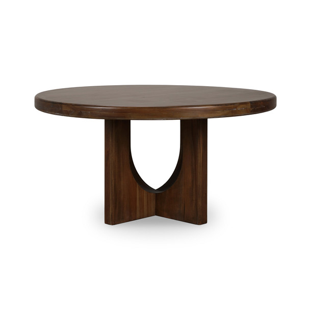 Vannes Round Dining Table 150cm - Straw Wash - Hand made Mid-Century Modern style Dining Room furniture