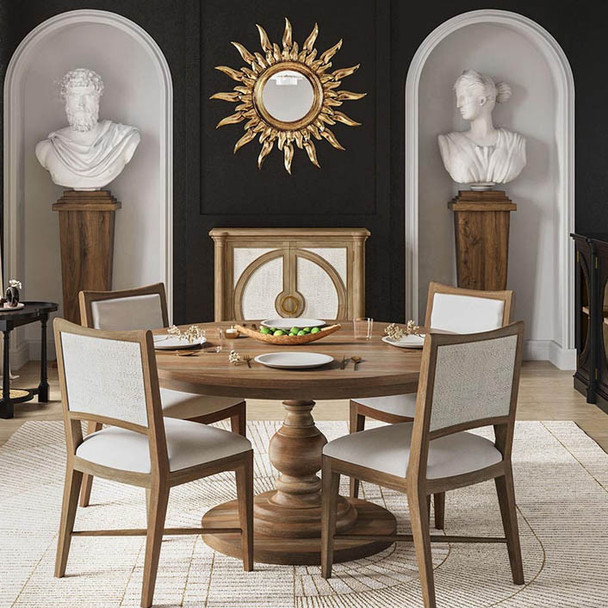 Goucho Round Dining Table 150cm - Straw Wash - Solid Timber Traditional style Dining Room furniture