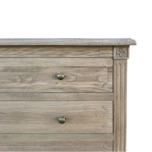 Versailles Chest Small Knobs - Weathered Oak - Hand made Bedroom furniture
