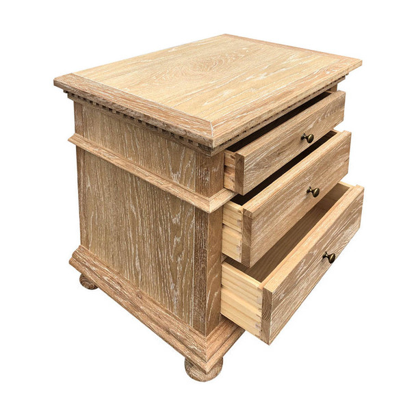 Westminster Side Table - Whitewash Oak - Melbourne, Sydney, Brisbane French Provincial style Bedroom furniture