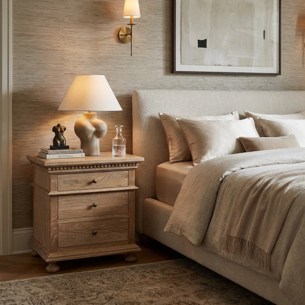 Westminster Side Table - Whitewash Oak - Sale on French Provincial style Bedroom furniture