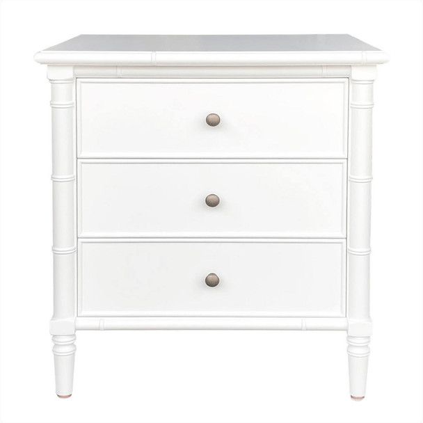 Raffles 3-Drawer Side Table - White - Oriental style