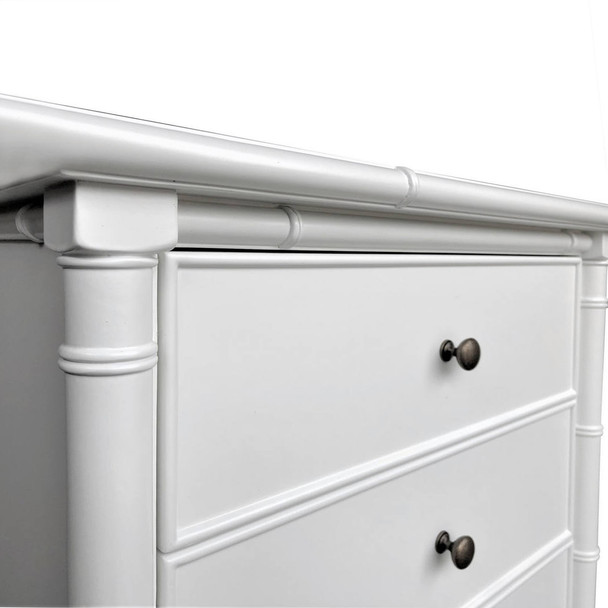 Raffles 3-Drawer Side Table - White - MLNH1296