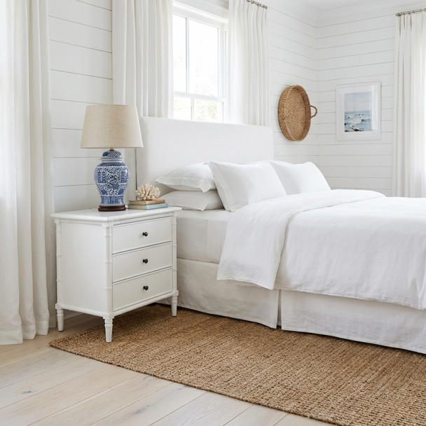 Raffles 3-Drawer Side Table - White - MLNH1296