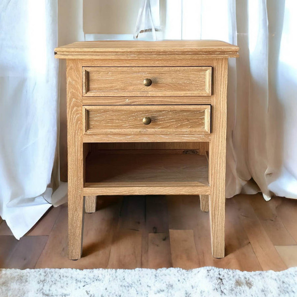Aston Petite Side Table - Whitewash Oak Bedroom Furniture - HL038S-CS