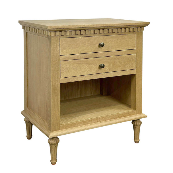 Marie Open Bedside Table - Natural Oak Bedroom Furniture - HL129-CN