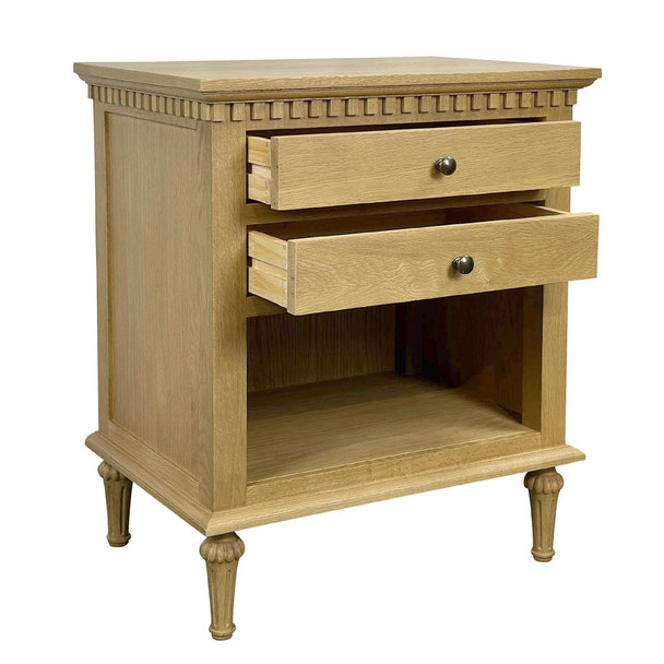 Marie Open Bedside Table - Natural Oak - Hobart, Launceston, Perth Hamptons style Bedroom furniture