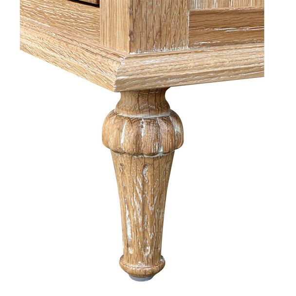 Bordeaux Large Side Table w/ Button Handles - Whitewash Oak - Sale on French Provincial style Bedroom furniture
