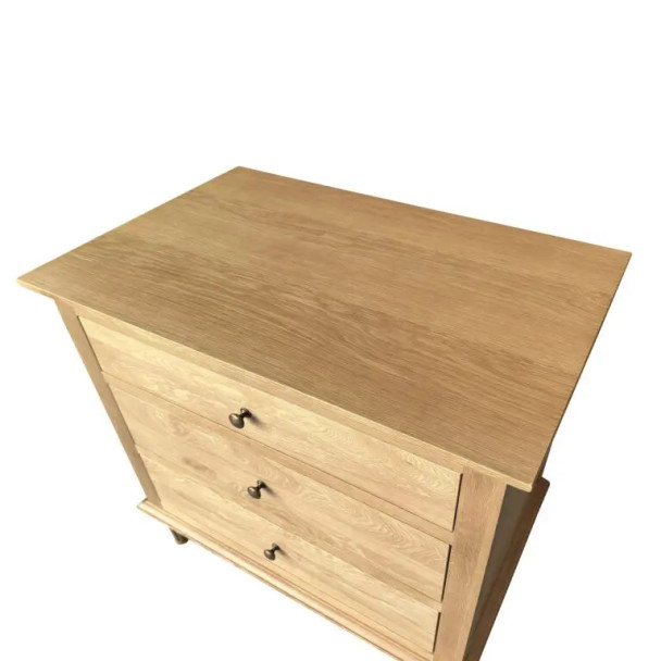 Bordeaux Large Side Table w/ Button Handles - Whitewash Oak - HL158-1#CS