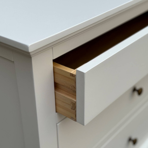 Bordeaux Large Side Table w/ Button Handles - White - HL158-1#MW