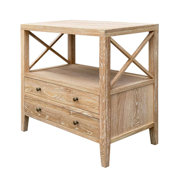 Montauk Large Side Table - Whitewash Oak - HL612#CS