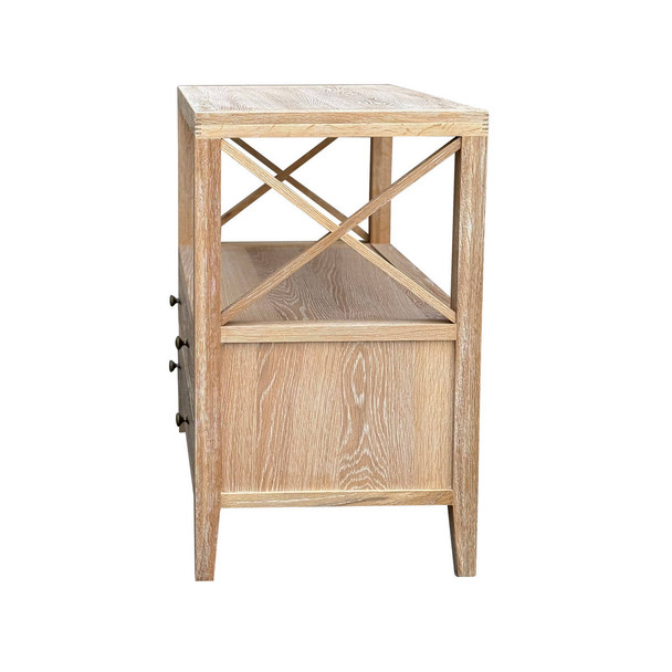 Montauk Large Side Table - Whitewash Oak - Hobart, Launceston, Perth Coastal style Bedroom furniture