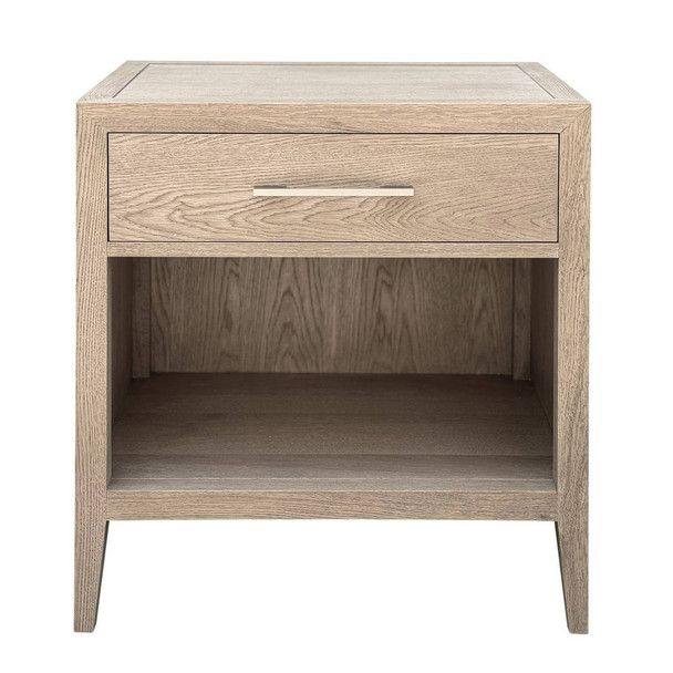 Portland One Drawer Side Table - Weathered Oak Bedroom Furniture - HL625-65