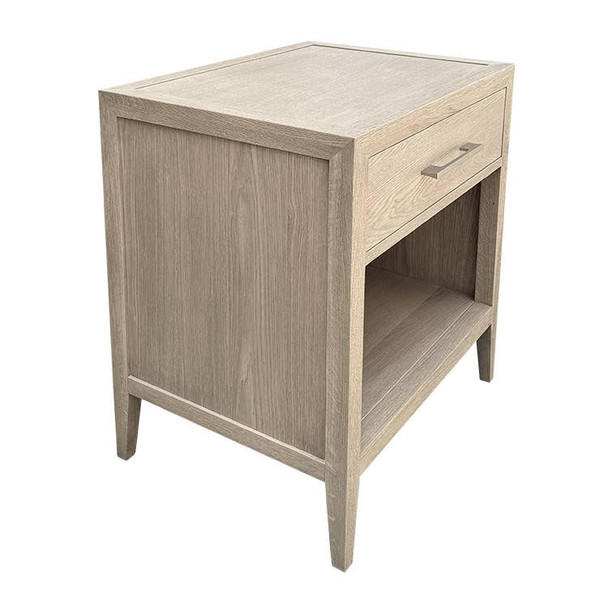 Portland One Drawer Side Table - Weathered Oak - Sale on Contemporary style Bedroom furniture