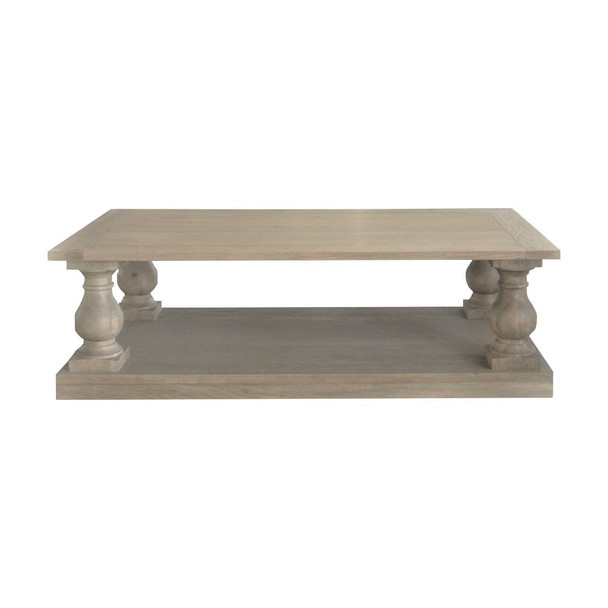 Baluster Coffee Table - Weathered Oak - French Provincial style