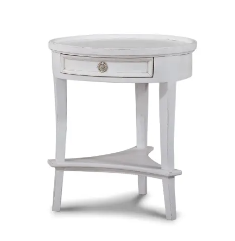 Empire Lamp Table Small - Architectural White Light Distressed - Size: 68H x 50W x 50D (cm) - Traditional style