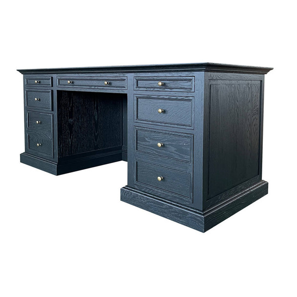 Winchester Panel Desk - Black Oak - Hand made Office & Study furniture