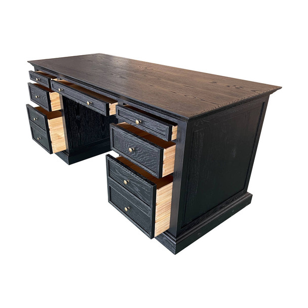 Winchester Panel Desk - Black Oak - Hobart, Launceston, Perth French Provincial style Office & Study furniture