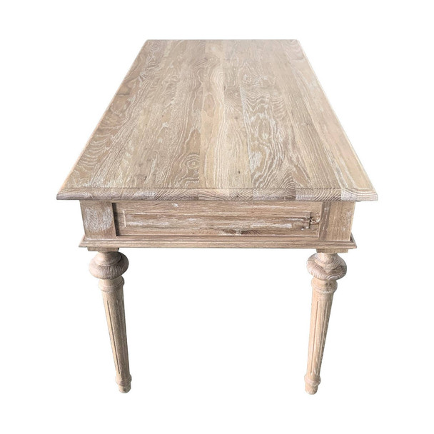 French Partners Desk Wide - Whitewash Oak - Hobart, Launceston, Perth French Provincial style Office & Study furniture