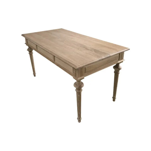 French Partners Desk Wide - Whitewash Oak - Sale on French Provincial style Office & Study furniture