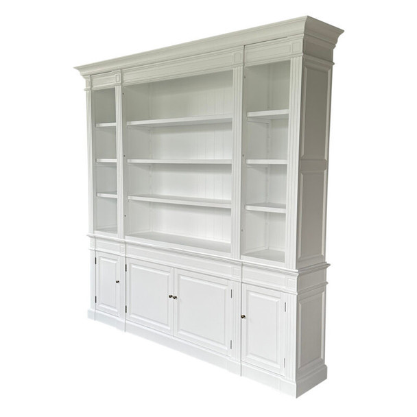 Reims Library Bookcase /TV Media Unit - White - Hobart, Launceston, Perth Hamptons style Living Room furniture