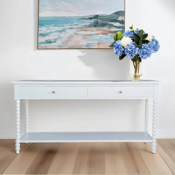 Belleville Bobbin Console Table - White Living Room Furniture - HL600-MW