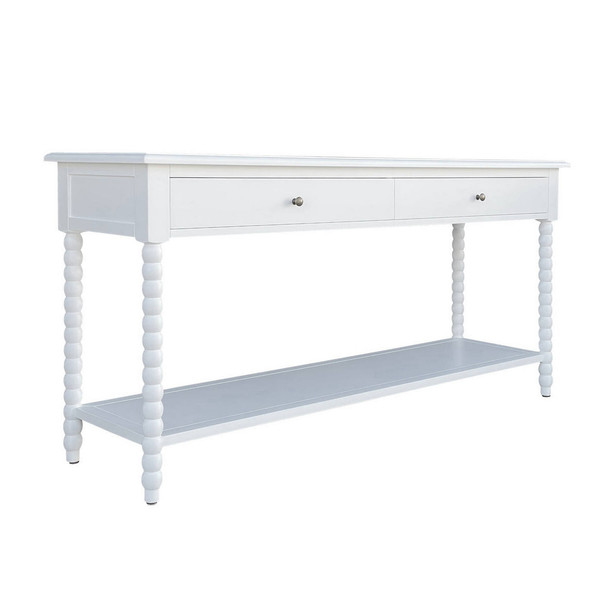 Belleville Bobbin Console Table - White - Hand made Living Room furniture