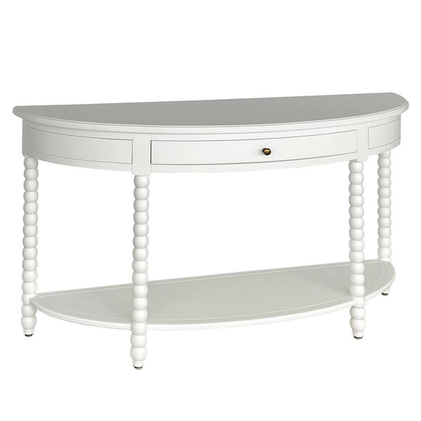 Belleville Bobbin Curved Console - White Living Room Furniture - HL601-MW