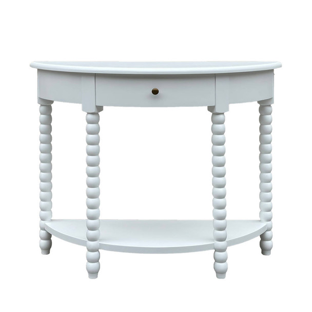 Belleville Bobbin Curved Console Small - White - HL617#MW