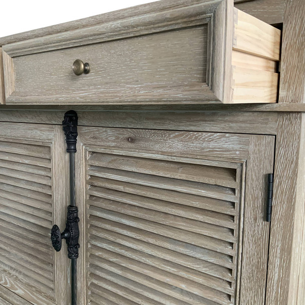 Antibes 2 door Shutter Sideboard - Whitewash Oak - Hand made Dining Room furniture