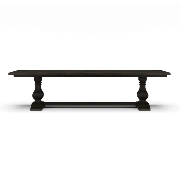 Provincial Trestle Dining Table 3m - Black Wash - Size: 305H x 120W x 76D (cm) - French Provincial style