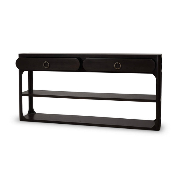 Corte Open Console Table w/ 2 Drawers - Solid Timber Mid-Century Modern style Living Room furniture