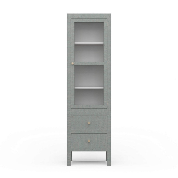 Kagu Tall Cabinet Wrapped in Raffia - Solid Timber Mid-Century Modern style Dining Room furniture