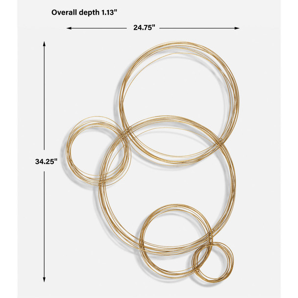 Golden Bubbles Metal Wall Decor - Sale on Mid-Century Modern style Wall Arts